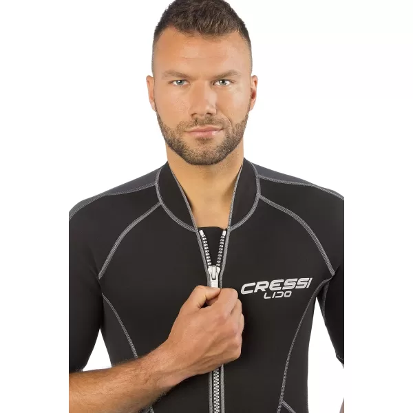Cressi Men's Full Front Zip Wetsuit for Swimming, Snorkeling, Scuba Diving - Lido Short: Designed in Italy