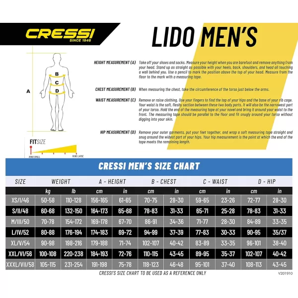 Cressi Men's Full Front Zip Wetsuit for Swimming, Snorkeling, Scuba Diving - Lido Short: Designed in Italy