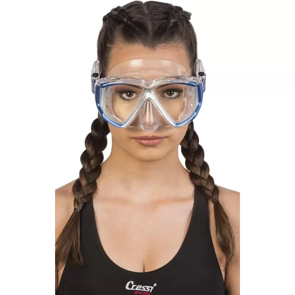 Cressi Perfect View Scuba Diving, Snorkeling Mask in Pure Comfortable Silicone - Available with Different Panoramic Lenses - Liberty: designed in Italy