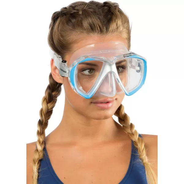 Cressi Perfect View Scuba Diving, Snorkeling Mask in Pure Comfortable Silicone - Available with Different Panoramic Lenses - Liberty: designed in Italy
