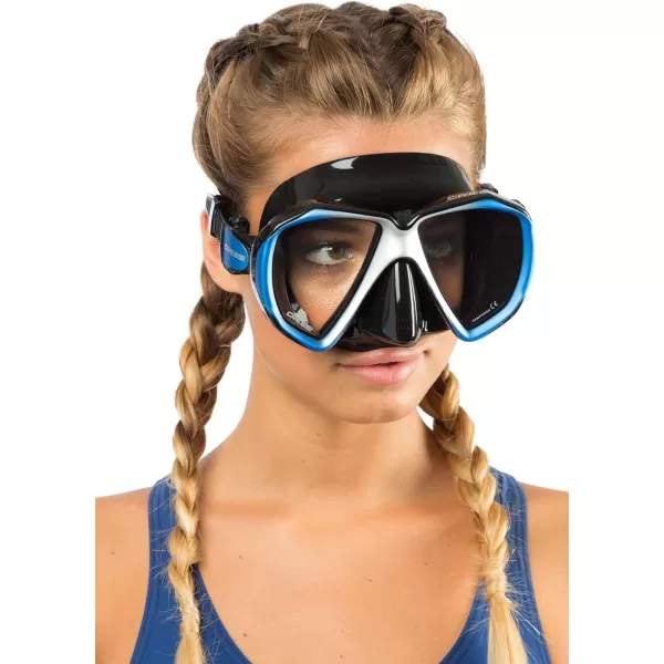 Cressi Perfect View Scuba Diving, Snorkeling Mask in Pure Comfortable Silicone - Available with Different Panoramic Lenses - Liberty: designed in Italy