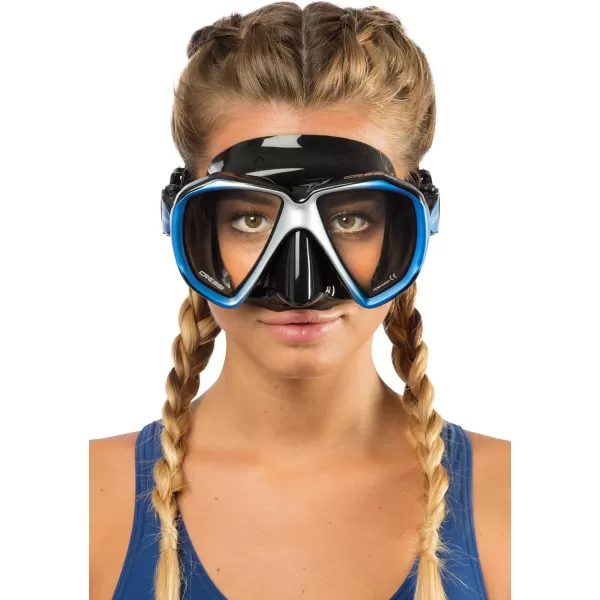 Cressi Perfect View Scuba Diving, Snorkeling Mask in Pure Comfortable Silicone - Available with Different Panoramic Lenses - Liberty: designed in Italy