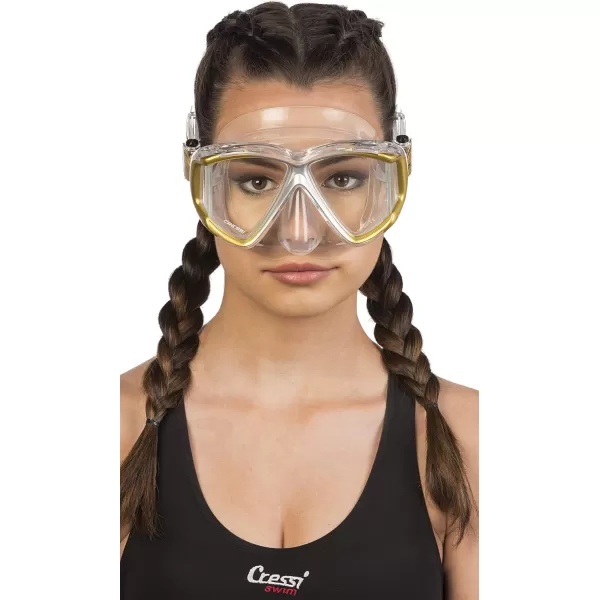 Cressi Perfect View Scuba Diving, Snorkeling Mask in Pure Comfortable Silicone - Available with Different Panoramic Lenses - Liberty: designed in Italy