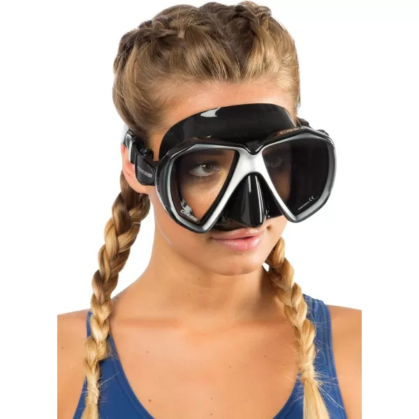 Cressi Perfect View Scuba Diving, Snorkeling Mask in Pure Comfortable Silicone - Available with Different Panoramic Lenses - Liberty: designed in Italy