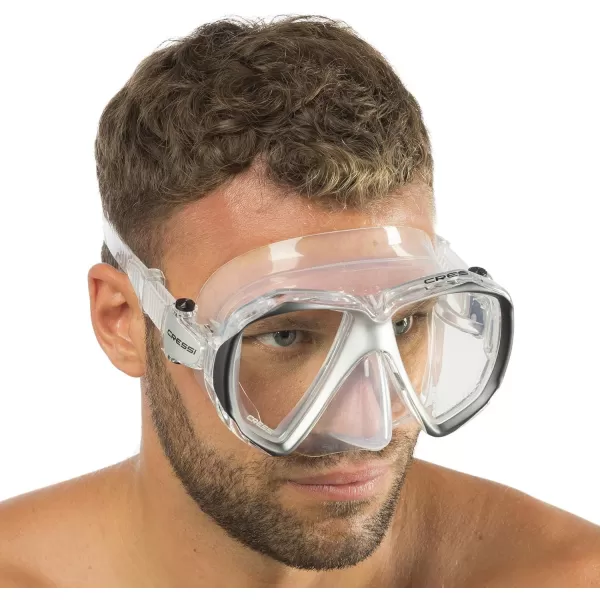 Cressi Perfect View Scuba Diving, Snorkeling Mask in Pure Comfortable Silicone - Available with Different Panoramic Lenses - Liberty: designed in Italy