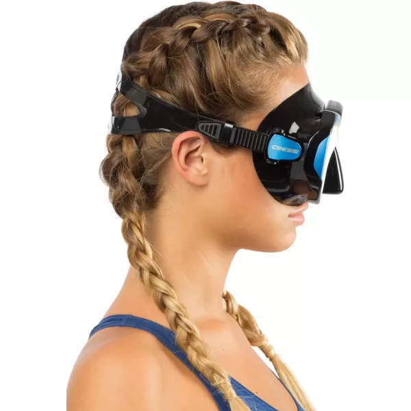 Cressi Perfect View Scuba Diving, Snorkeling Mask in Pure Comfortable Silicone - Available with Different Panoramic Lenses - Liberty: designed in Italy