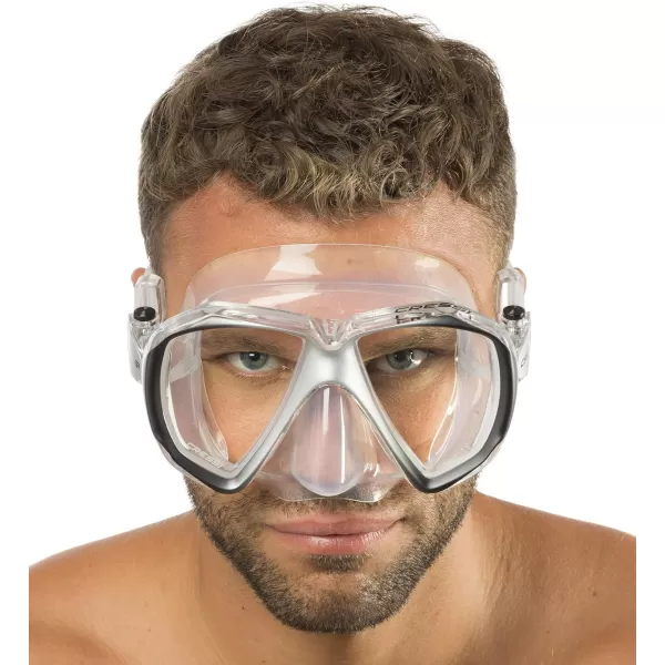 Cressi Perfect View Scuba Diving, Snorkeling Mask in Pure Comfortable Silicone - Available with Different Panoramic Lenses - Liberty: designed in Italy