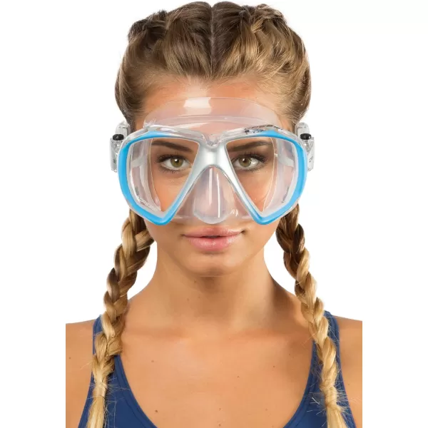 Cressi Perfect View Scuba Diving, Snorkeling Mask in Pure Comfortable Silicone - Available with Different Panoramic Lenses - Liberty: designed in Italy