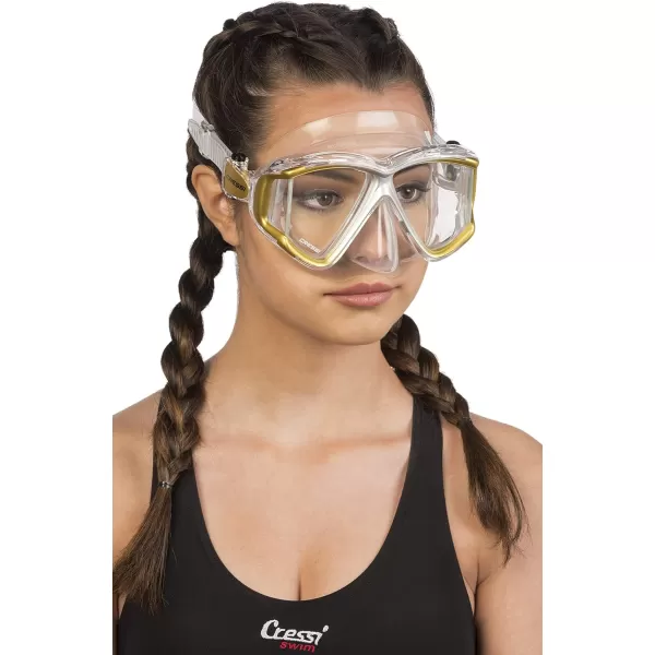 Cressi Perfect View Scuba Diving, Snorkeling Mask in Pure Comfortable Silicone - Available with Different Panoramic Lenses - Liberty: designed in Italy