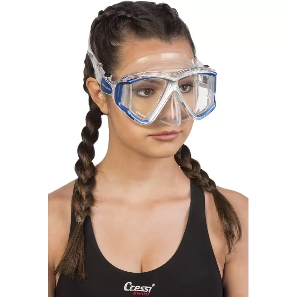 Cressi Perfect View Scuba Diving, Snorkeling Mask in Pure Comfortable Silicone - Available with Different Panoramic Lenses - Liberty: designed in Italy