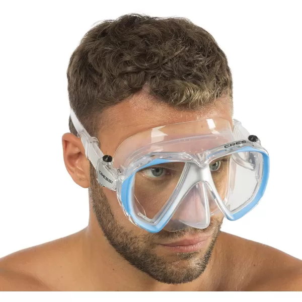 Cressi Perfect View Scuba Diving, Snorkeling Mask in Pure Comfortable Silicone - Available with Different Panoramic Lenses - Liberty: designed in Italy
