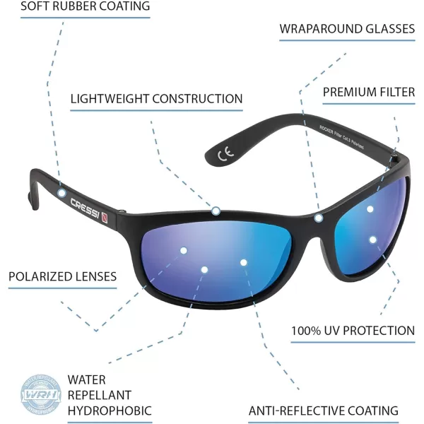 Cressi Rocker Floating, Adult Sport Buoyant Sunglasses, Polarized Lenses, Protective Case - Best for Beach Activities