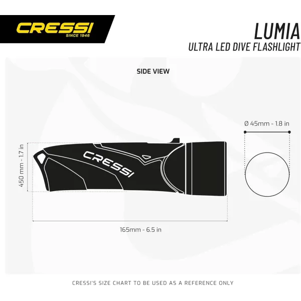 Cressi Ultra LED Flashlight for Scuba Diving, Freediving, and Spearfishing - Lumia: Made in Italy