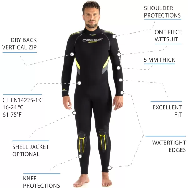 One-Piece Scuba Diving Full Wetsuit 5mm/7mm Durable Nylon II Neoprene, Men's and Ladies' | Castoro: Designed in Italy