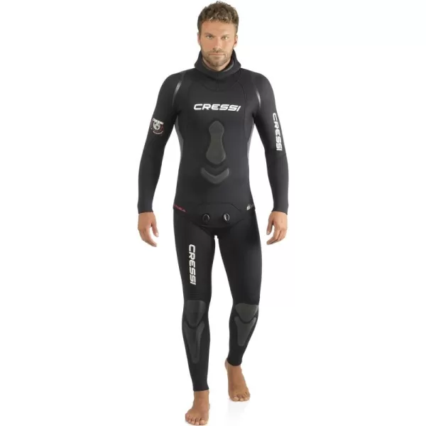 Cressi Apnea 2-pcs Freediving Spearfishing Wetsuit, Jacket &amp; Pants, Loading Chest Pad, Knee Protection, Anatomical Design - Apnea: Designed in Italy