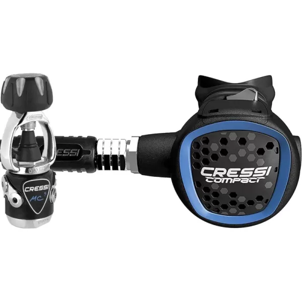 Cressi Ideal Scuba Diving Regulator for Beginners and Travelers - Hyperbalanced Diaphram 1st Stage, Compact 2nd Stage - MC9/Compact: Made in Italy