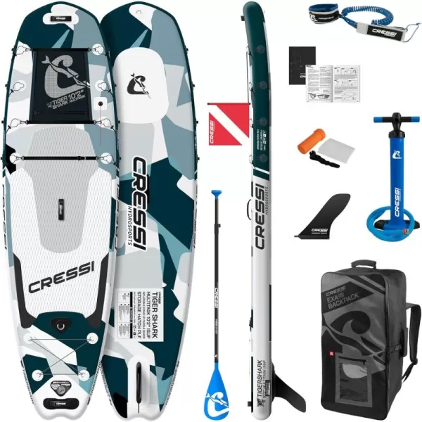 Cressi Inflatable Stand Up Paddle Board Set - Pump, Paddle, Backpack, included - Double Wall Construction - Different Sizes - Up to 264 lb Load - Element: Designed in Italy by Cressi