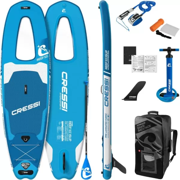 Cressi Inflatable Stand Up Paddle Board Set - Pump, Paddle, Backpack, included - Double Wall Construction - Different Sizes - Up to 264 lb Load - Element: Designed in Italy by Cressi