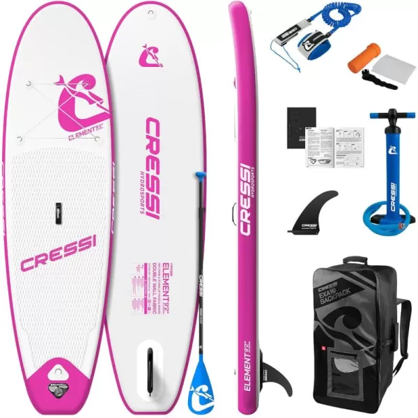 Cressi Inflatable Stand Up Paddle Board Set - Pump, Paddle, Backpack, included - Double Wall Construction - Different Sizes - Up to 264 lb Load - Element: Designed in Italy by Cressi