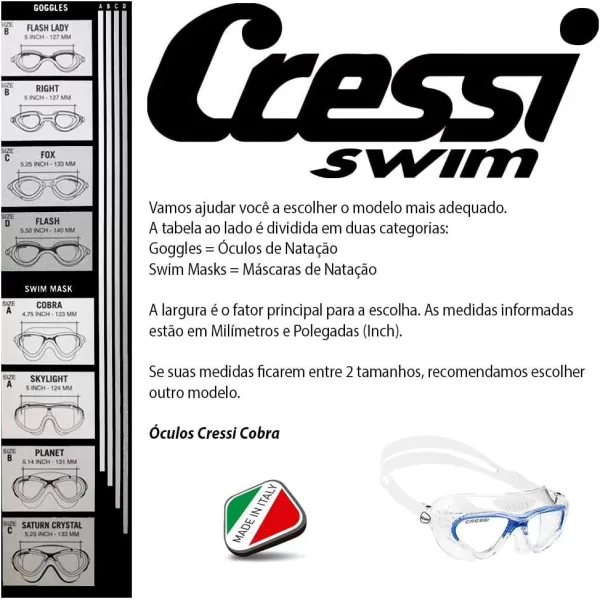 Adult Comfortable Swim Mask Ideal for The Pool and for The sea | Cobra Made in Italy