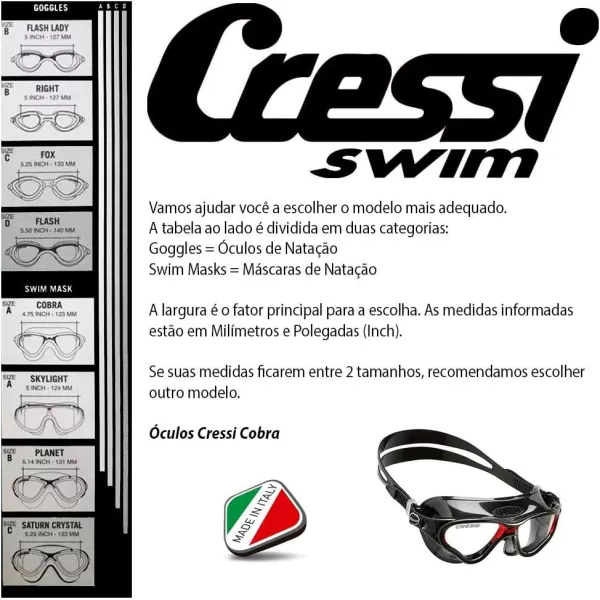 Adult Comfortable Swim Mask Ideal for The Pool and for The sea | Cobra Made in Italy