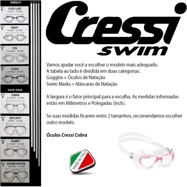 Adult Comfortable Swim Mask Ideal for The Pool and for The sea | Cobra Made in Italy