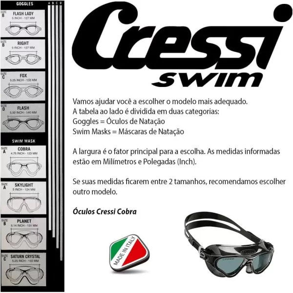 Adult Comfortable Swim Mask Ideal for The Pool and for The sea | Cobra Made in Italy