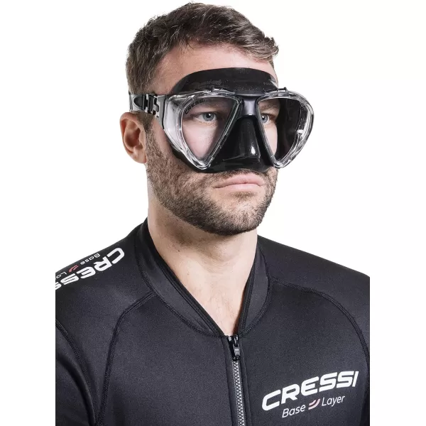 Adult Dive Mask with Inclined Lens, Lateral Visibility, and Silicone Skirt for Scuba Diving - Penta+: Made in Italy