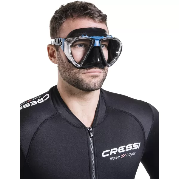 Adult Dive Mask with Inclined Lens, Lateral Visibility, and Silicone Skirt for Scuba Diving - Penta+: Made in Italy