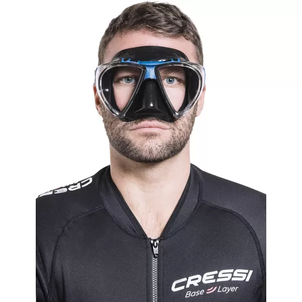 Adult Dive Mask with Inclined Lens, Lateral Visibility, and Silicone Skirt for Scuba Diving - Penta+: Made in Italy