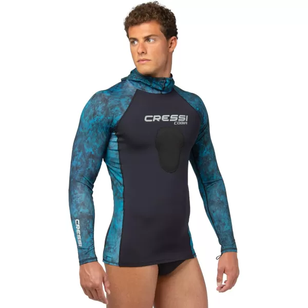 Cressi Adult Camouflage Hooded Rash Guard - Neoprene Padded Chest | Cobia: get the Hunter equipment