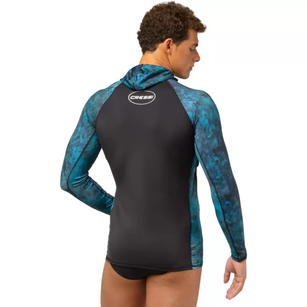 Cressi Adult Camouflage Hooded Rash Guard - Neoprene Padded Chest | Cobia: get the Hunter equipment