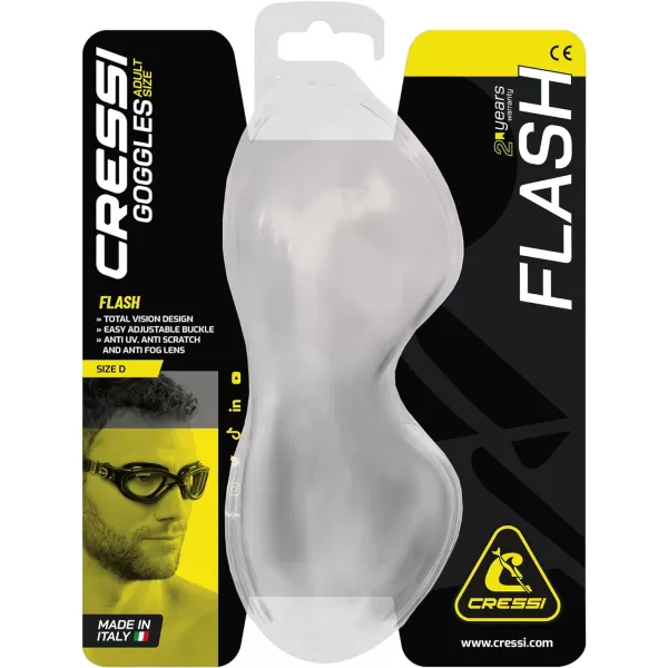 Cressi Adult Comfortable Silicone Swimming Goggles for Indoor Pool and Outdoor Use - Flash: Made in Italy