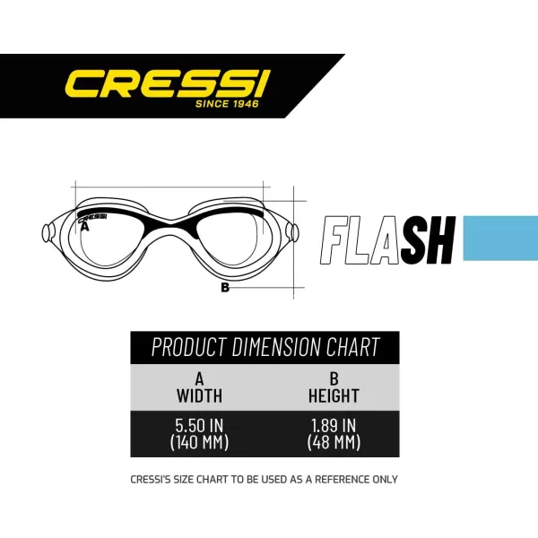 Cressi Adult Comfortable Silicone Swimming Goggles for Indoor Pool and Outdoor Use - Flash: Made in Italy