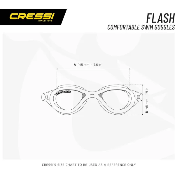 Cressi Adult Comfortable Silicone Swimming Goggles for Indoor Pool and Outdoor Use - Flash: Made in Italy