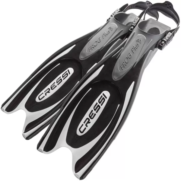 Cressi Adult Powerful Efficient Open Heel Scuba Diving Fins | Frog Plus: made in Italy