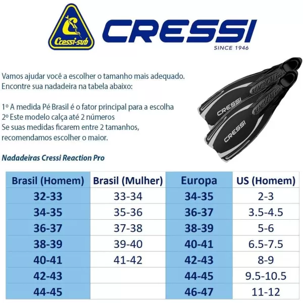 Cressi Adult Snorkeling &amp; Scuba Diving Fins - Powerful Full Foot Pocket Fins - Reaction Pro: Made in Italy