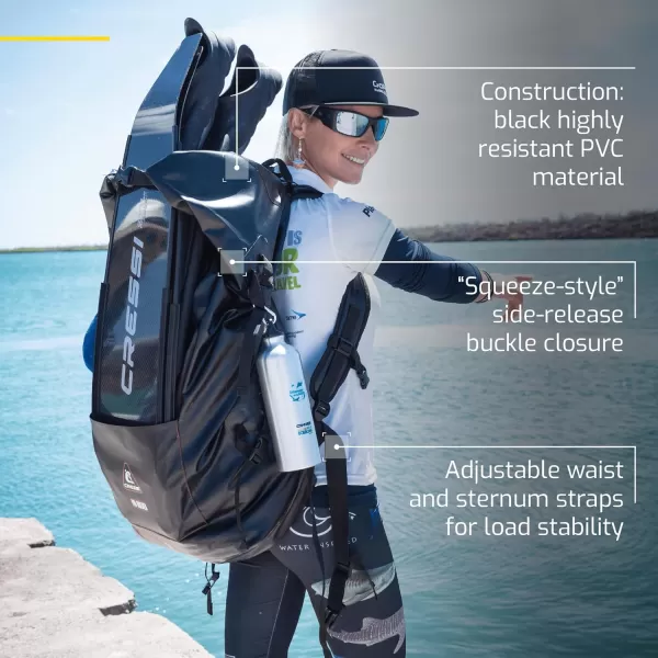 Cressi Dry Bag Gara 60 LT - Backpack Dry Bag for Diving Fins and Diving Material, Unisex Adult