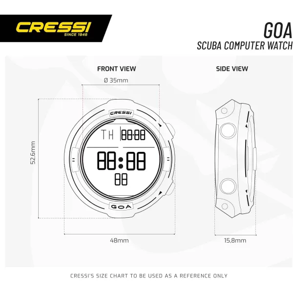 Cressi Goa Dive Watch Computer | 4 Programs - Air/Nitrox, Freediving, Gage | Made in Italy