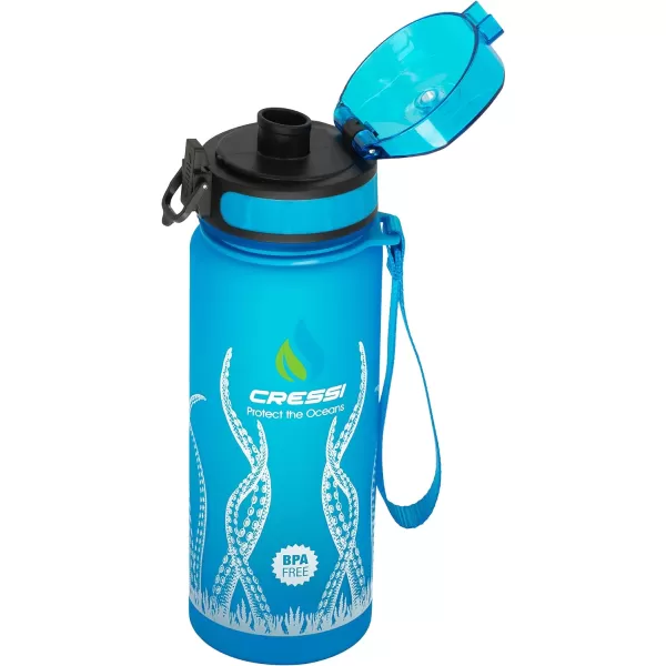 Cressi H2O Frosted Drinking Flask - One Click Opening, Lanyard for Easy Carrying, Filter for Ice and Fruit - 600 ml / 1000 ml - BPA Free - Designed in Italy