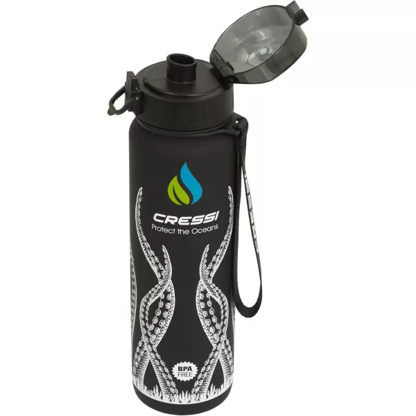 Cressi H2O Frosted Drinking Flask - One Click Opening, Lanyard for Easy Carrying, Filter for Ice and Fruit - 600 ml / 1000 ml - BPA Free - Designed in Italy