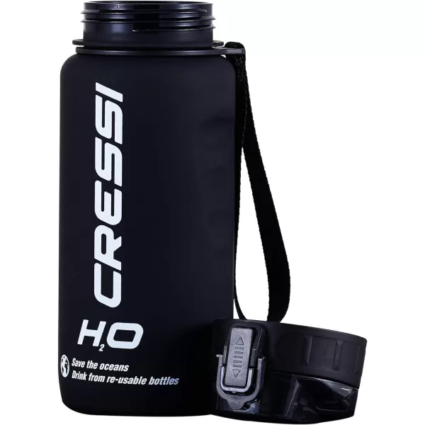 Cressi H2O Frosted Drinking Flask - One Click Opening, Lanyard for Easy Carrying, Filter for Ice and Fruit - 600 ml / 1000 ml - BPA Free - Designed in Italy