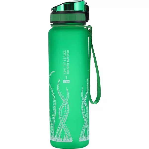 Cressi H2O Frosted Drinking Flask - One Click Opening, Lanyard for Easy Carrying, Filter for Ice and Fruit - 600 ml / 1000 ml - BPA Free - Designed in Italy