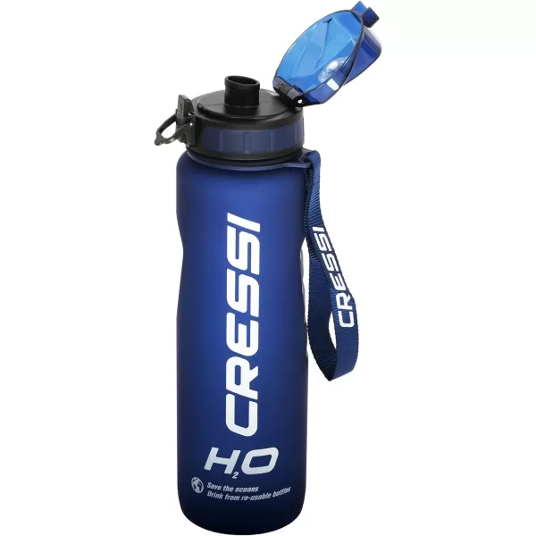 Cressi H2O Frosted Drinking Flask - One Click Opening, Lanyard for Easy Carrying, Filter for Ice and Fruit - 600 ml / 1000 ml - BPA Free - Designed in Italy