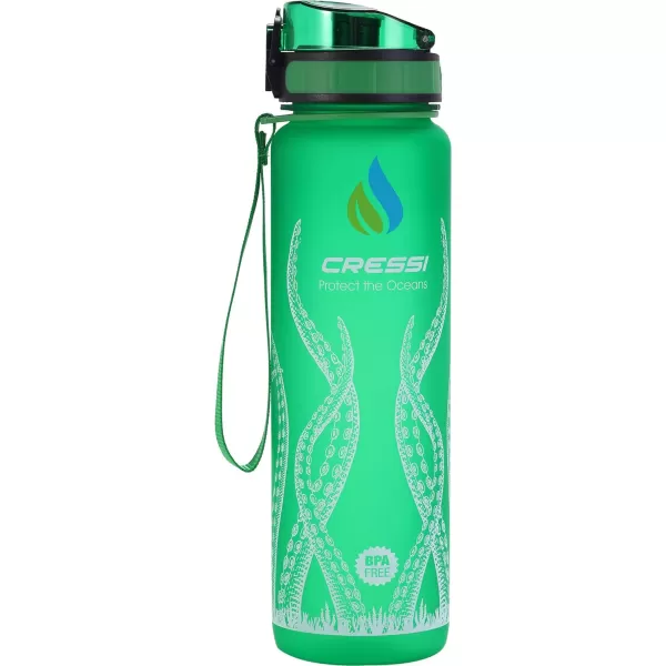 Cressi H2O Frosted Drinking Flask - One Click Opening, Lanyard for Easy Carrying, Filter for Ice and Fruit - 600 ml / 1000 ml - BPA Free - Designed in Italy