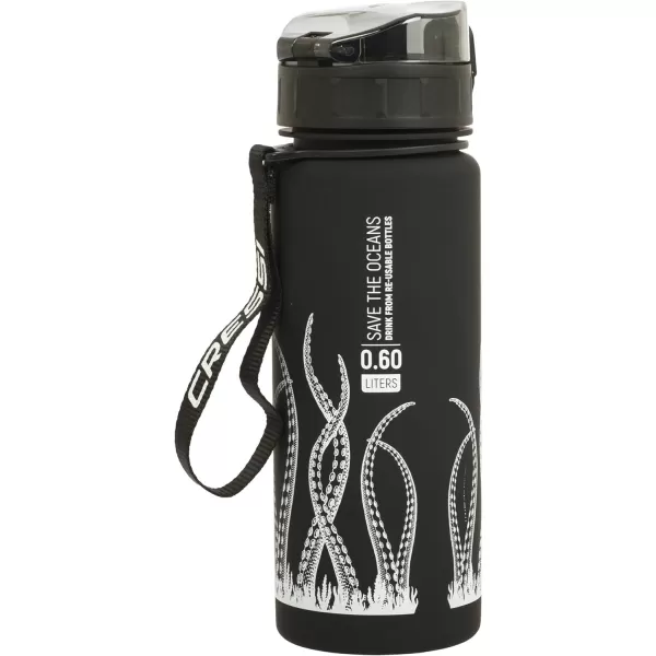 Cressi H2O Frosted Drinking Flask - One Click Opening, Lanyard for Easy Carrying, Filter for Ice and Fruit - 600 ml / 1000 ml - BPA Free - Designed in Italy