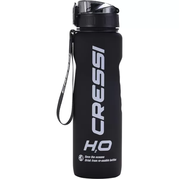 Cressi H2O Frosted Drinking Flask - One Click Opening, Lanyard for Easy Carrying, Filter for Ice and Fruit - 600 ml / 1000 ml - BPA Free - Designed in Italy