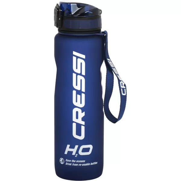 Cressi H2O Frosted Drinking Flask - One Click Opening, Lanyard for Easy Carrying, Filter for Ice and Fruit - 600 ml / 1000 ml - BPA Free - Designed in Italy