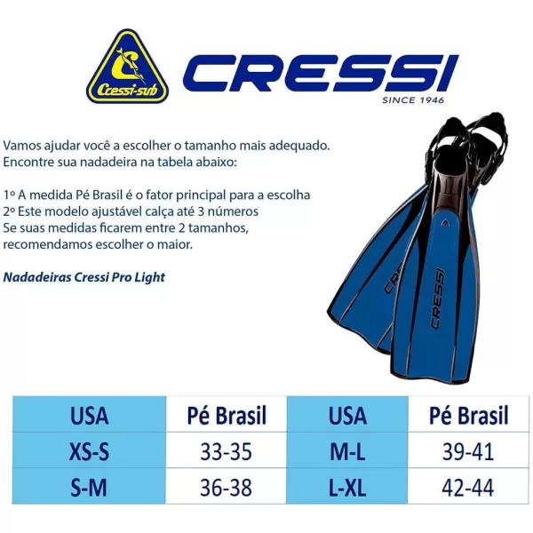 Cressi Lightweight Well-Balanced Open Heel Scuba Diving Fins - Pro Light: made in Italy
