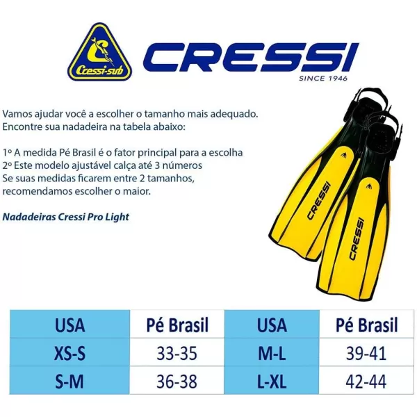 Cressi Lightweight Well-Balanced Open Heel Scuba Diving Fins - Pro Light: made in Italy